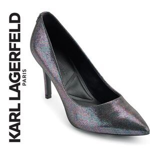 KARL LAGERFELD Royale Dress Pump Multi Black Heels MSRP $109 SIZE 6,5 NEW IN BOX